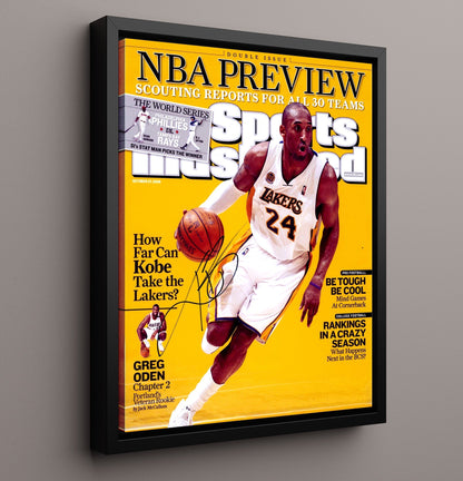 Kobe Bryant 2008 SI Cover NBA Preview Lakers Title Push Basketball Wall Art 16x20 Framed Canvas basketball wall art print