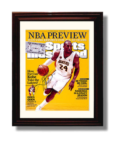 Kobe Bryant 2008 SI Cover NBA Preview Lakers Title Push Basketball Wall Art 8x10 Beveled Frame basketball wall art print