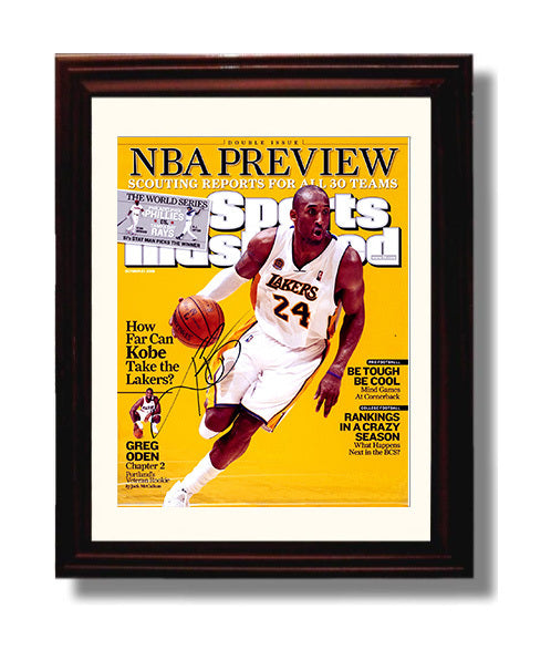 Kobe Bryant 2008 SI Cover NBA Preview Lakers Title Push Basketball Wall Art 8x10 Beveled Frame basketball wall art print