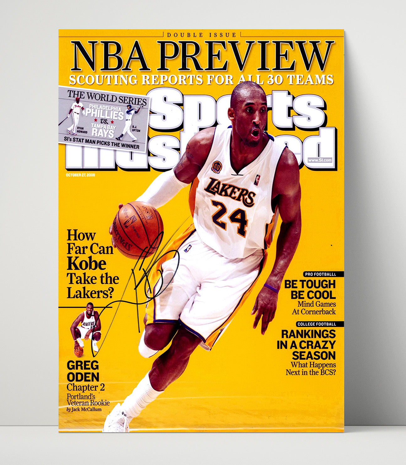 Kobe Bryant 2008 SI Cover NBA Preview Lakers Title Push basketball print - 16x20 Unframed Print wall art