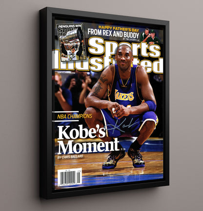 Kobe Bryant Kobes Moment Finals MVP SI Cover June 2009 Basketball Wall Art 16x20 Framed Canvas basketball wall art print