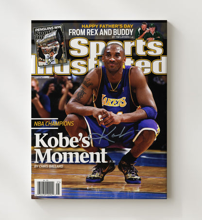 Kobe Bryant Kobes Moment Finals MVP SI Cover June 2009 Basketball Wall Art 20x24 Canvas basketball wall art print