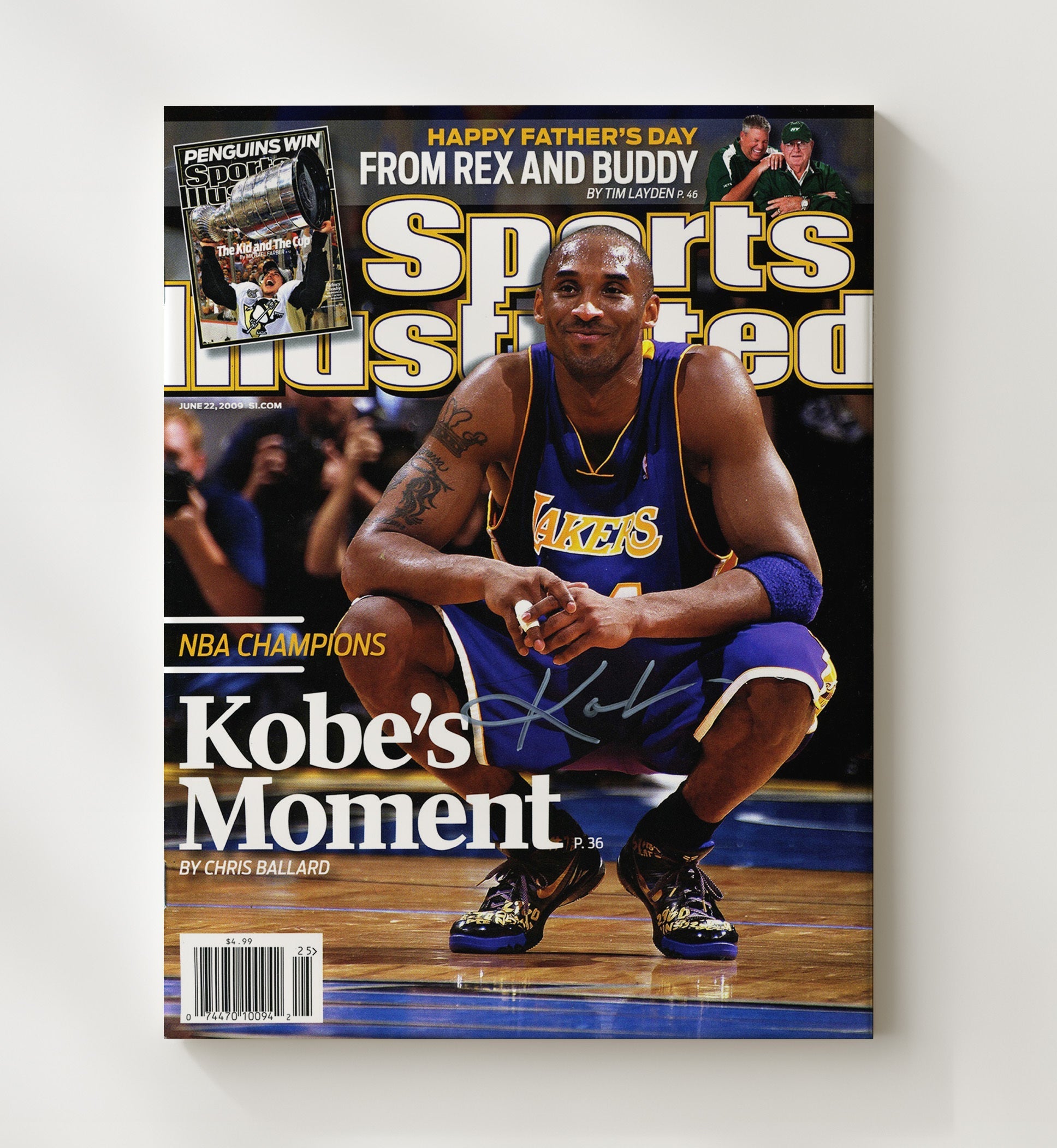 Kobe Bryant Kobes Moment Finals MVP SI Cover June 2009 basketball print - 20x24 Canvas wall art