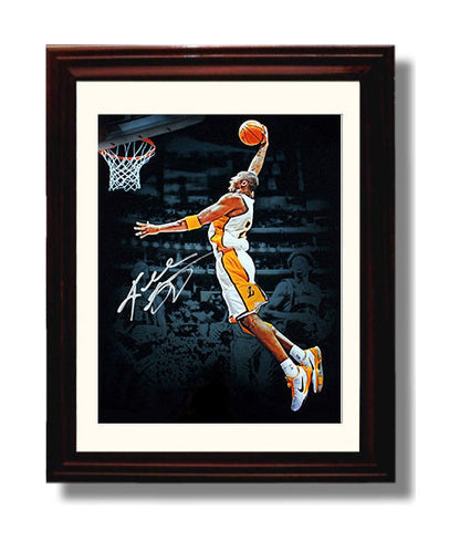 Kobe Bryant Lakers Baseline Mamba Takeoff Basketball Wall Art 8x10 Beveled Frame basketball wall art print