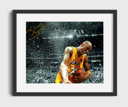Kobe Bryant Lakers Confetti Championship Moment Basketball Wall Art 16x20 Gallery Frame basketball wall art print