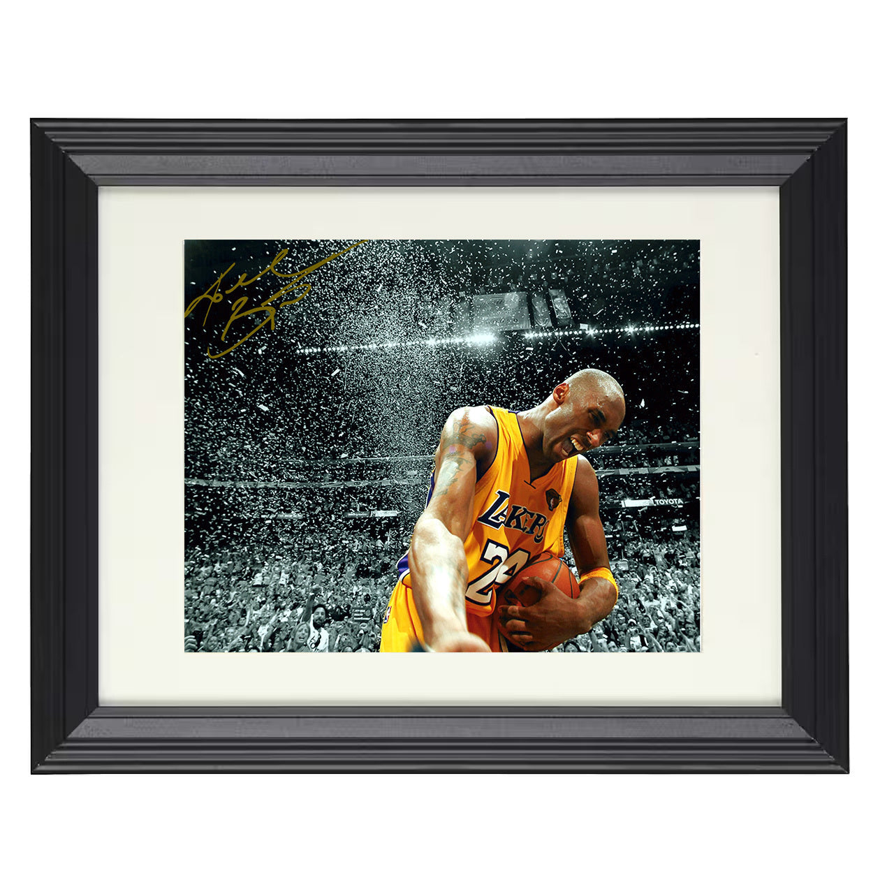 Kobe Bryant - Lakers Confetti Championship Moment 8x10 framed basketball wall art