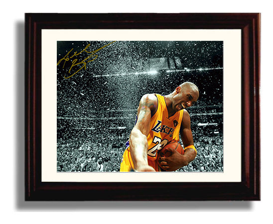 Kobe Bryant Lakers Confetti Championship Moment Basketball Wall Art 8x10 Beveled Frame basketball wall art print