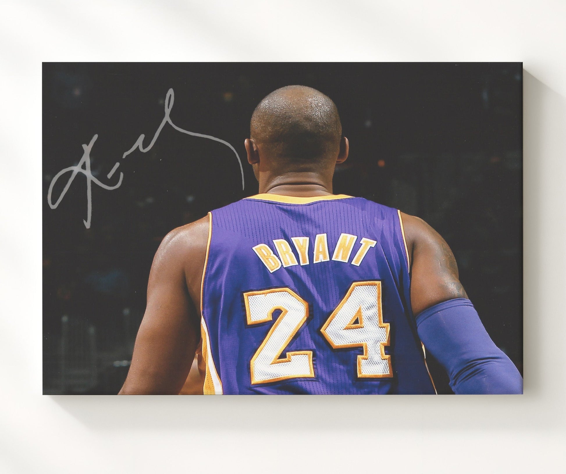 Kobe Bryant Lakers No 24 Legacy Back View Basketball Wall Art 20x24 Canvas basketball wall art print