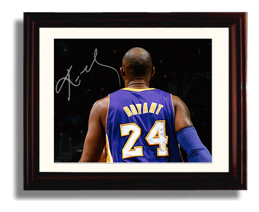 Kobe Bryant Lakers No 24 Legacy Back View Basketball Wall Art 8x10 Beveled Frame basketball wall art print