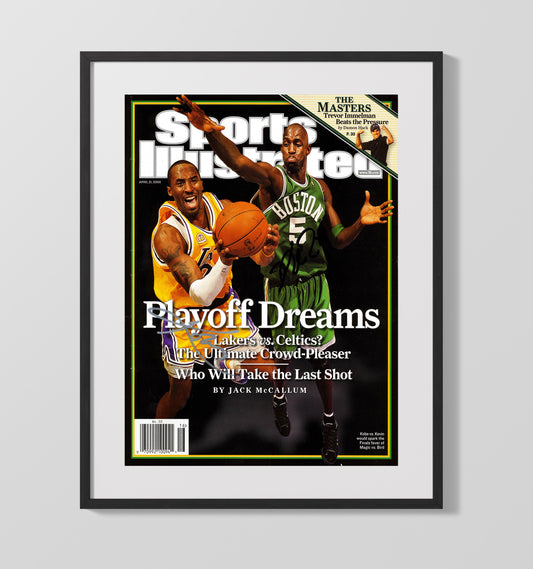 Kobe Bryant vs Boston 2008 SI Cover Playoff Dreams Showdown basketball print - 16x20 Gallery Frame wall art