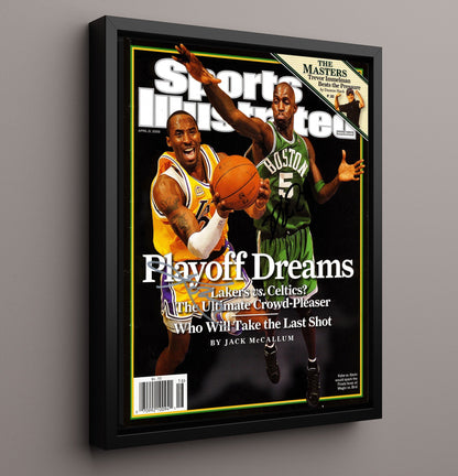 Kobe Bryant vs Boston 2008 SI Cover Playoff Dreams Showdown Basketball Wall Art 16x20 Framed Canvas basketball wall art print