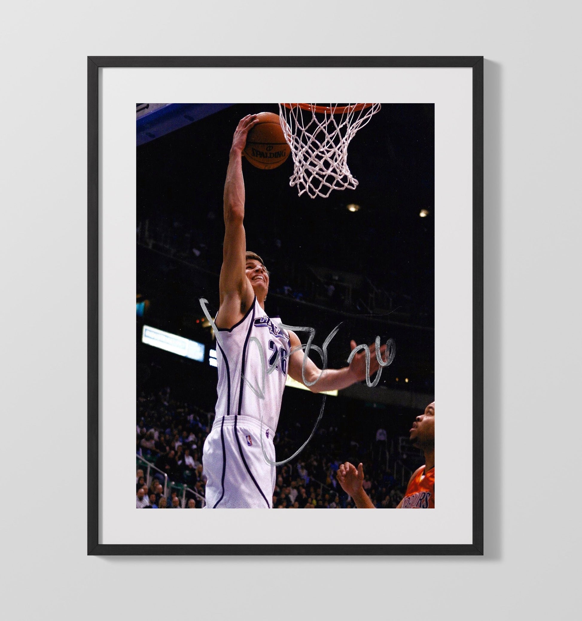 Kyle Korver Utah Corner Sniper Rim Finish Basketball Wall Art 16x20 Gallery Frame basketball wall art print