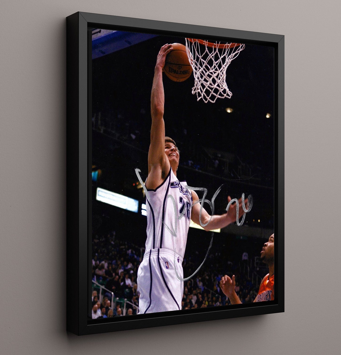 Kyle Korver Utah Corner Sniper Rim Finish Basketball Wall Art 16x20 Framed Canvas basketball wall art print