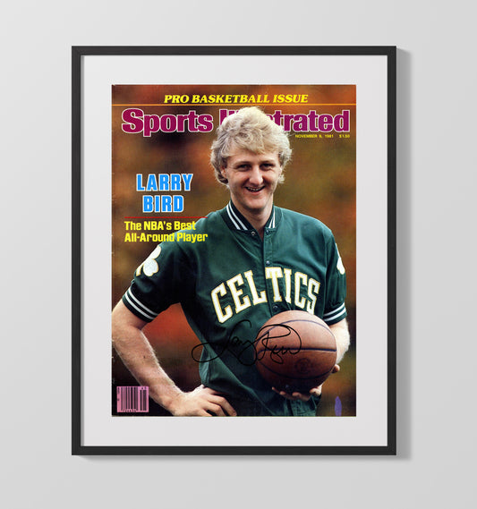 Larry Bird 1981 SI Cover Boston Basketball All Around Force basketball print - 16x20 Gallery Frame wall art