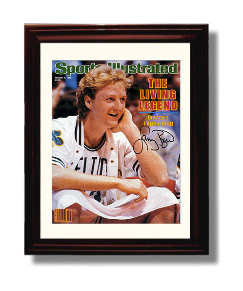 Larry Bird 1986 SI Cover Boston Basketball Living Legend Basketball Wall Art 8x10 Beveled Frame basketball wall art print