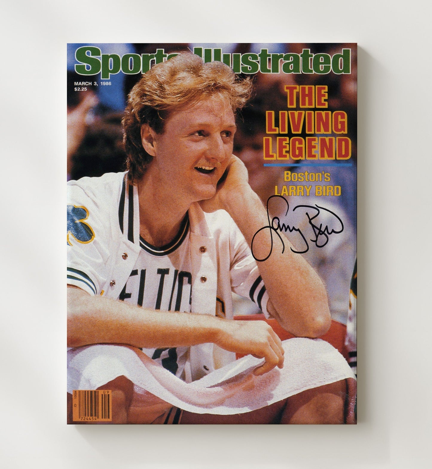 Larry Bird 1986 SI Cover Boston Basketball Living Legend Basketball Wall Art 20x24 Canvas basketball wall art print