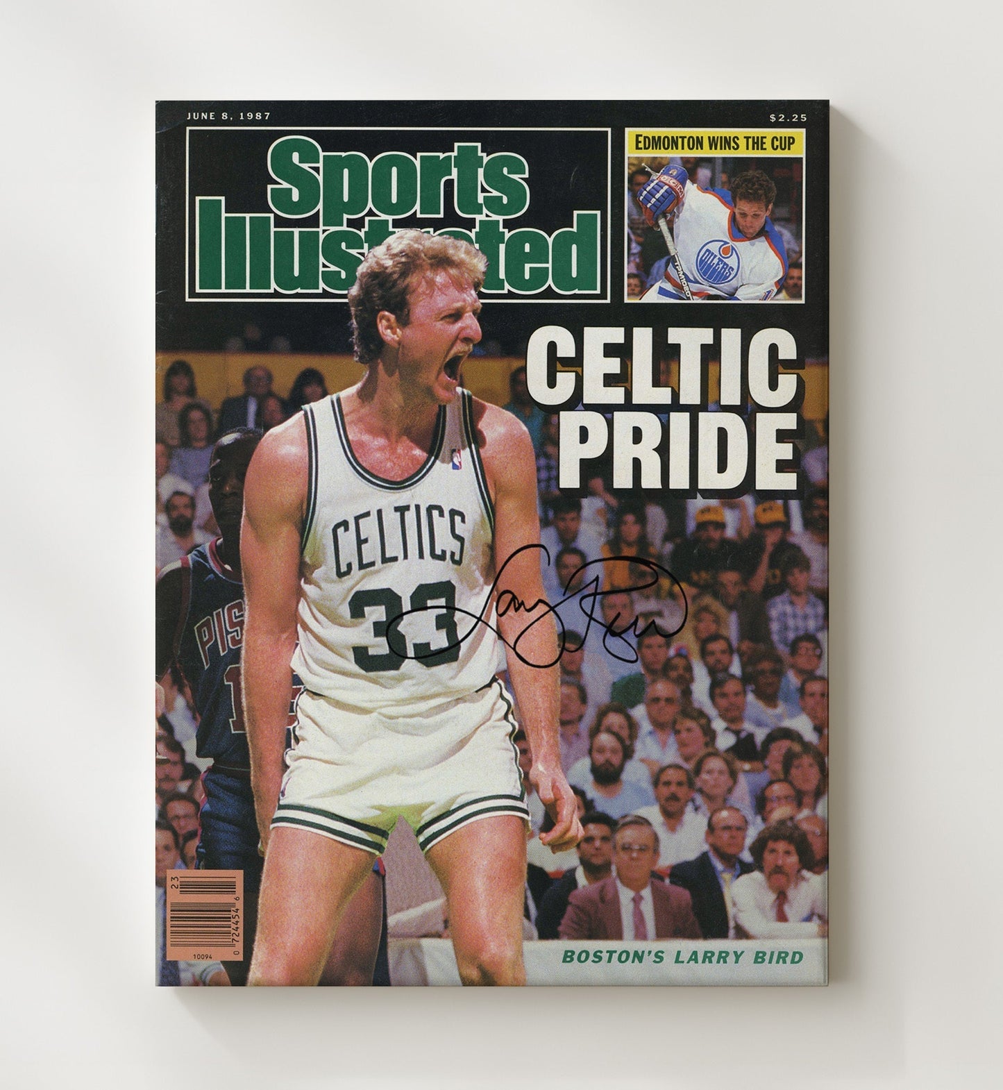 Larry Bird 1987 SI Cover Boston Basketball Celtic Pride Roar Basketball Wall Art 20x24 Canvas basketball wall art print