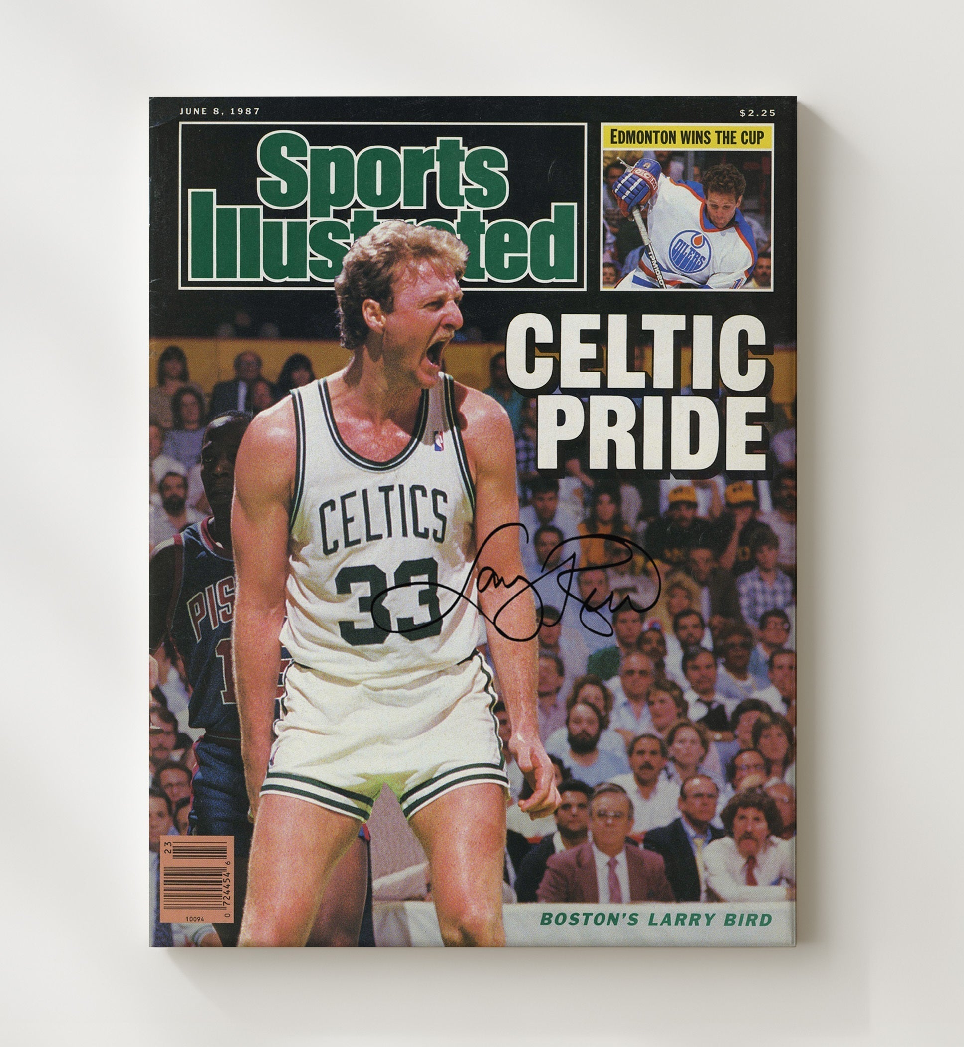Larry Bird 1987 SI Cover Boston Basketball Celtic Pride Roar Basketball Wall Art 20x24 Canvas basketball wall art print