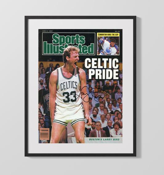 Larry Bird 1987 SI Cover Boston Basketball Celtic Pride Roar basketball print - 16x20 Gallery Frame wall art