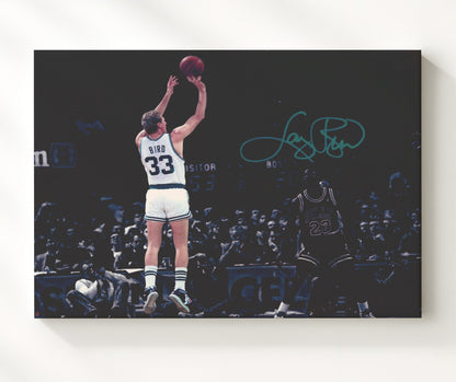 Larry Bird Celtics Clutch Jumper Basketball Wall Art 20x24 Canvas basketball wall art print