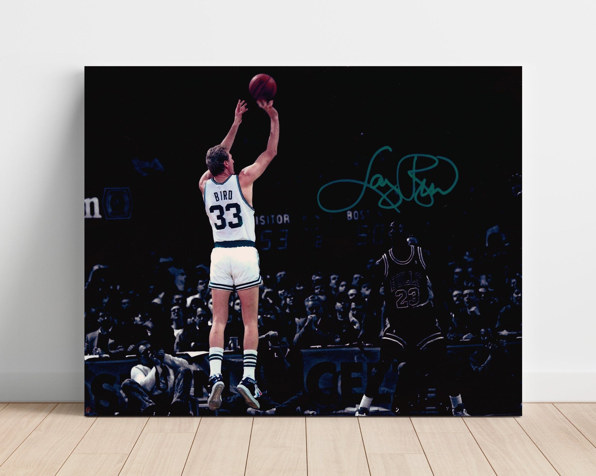 Larry Bird Celtics Clutch Jumper basketball print - 16x20 Unframed Print wall art