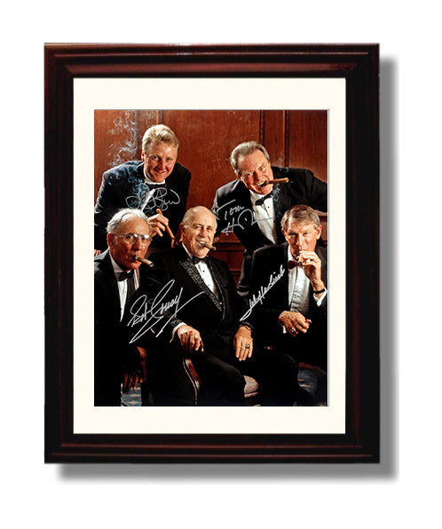 Larry Bird Cousy Havlicek Heinsohn Boston Hall of Fame Gathering Basketball Wall Art 8x10 Beveled Frame basketball wall art print