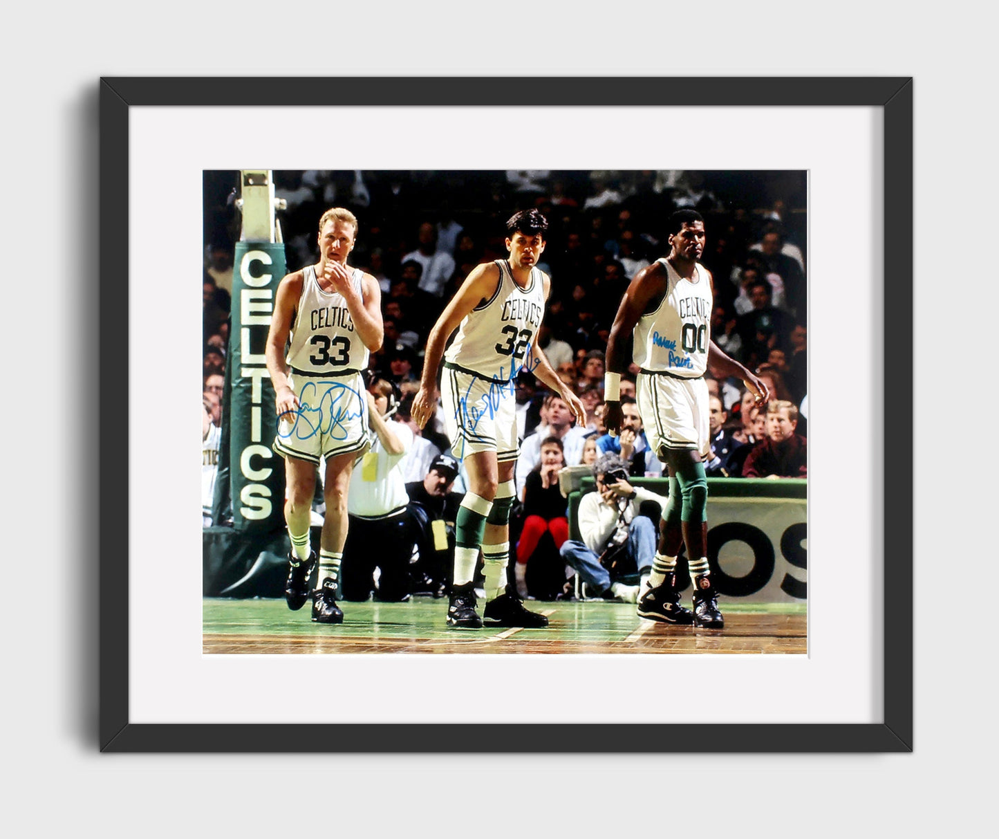 Larry Bird Kevin McHale Robert Parish Celtics Big Three Green Dynasty Basketball Wall Art 16x20 Gallery Frame basketball wall art print