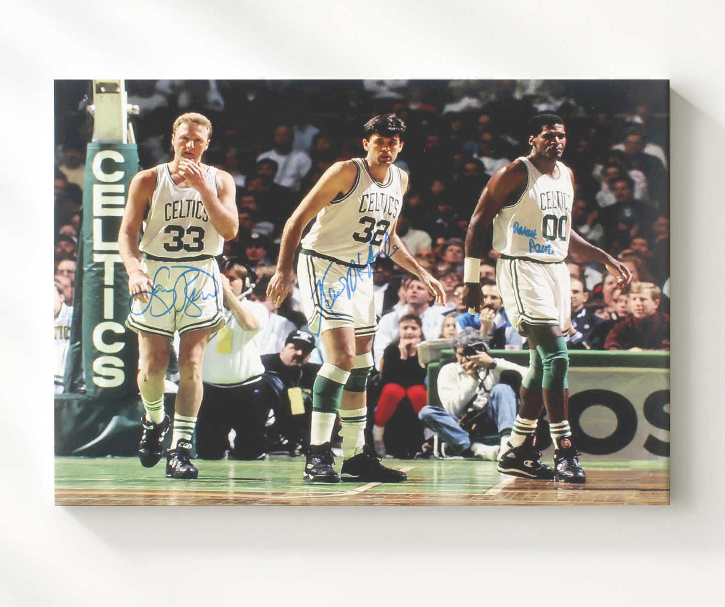 Larry Bird Kevin McHale Robert Parish Celtics Big Three Green Dynasty Basketball Wall Art 20x24 Canvas basketball wall art print