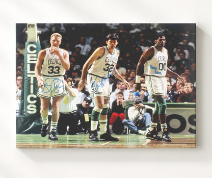 Larry Bird Kevin McHale Robert Parish Celtics Big Three Green Dynasty Basketball Wall Art 20x24 Canvas basketball wall art print