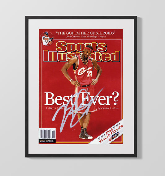 LeBron 2005 SI Cover Cleveland Basketball Best Ever Debate basketball print - 16x20 Gallery Frame wall art