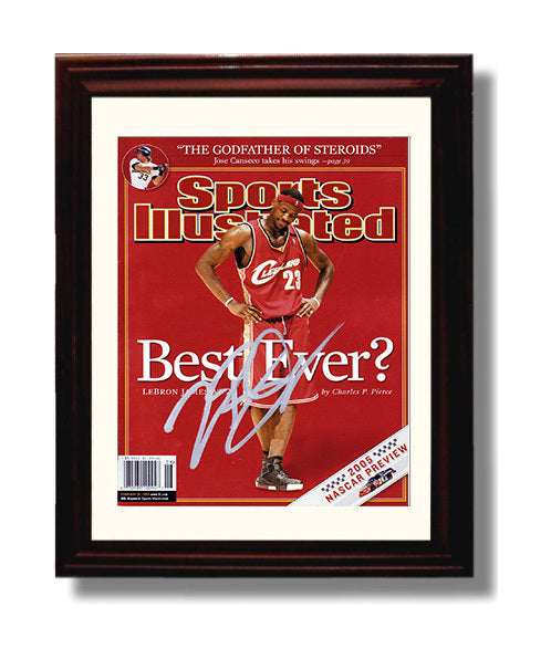 LeBron 2005 SI Cover Cleveland Basketball Best Ever Debate Basketball Wall Art 8x10 Beveled Frame basketball wall art print