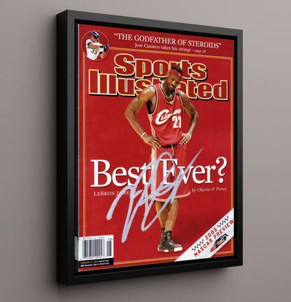 LeBron 2005 SI Cover Cleveland Basketball Best Ever Debate Basketball Wall Art 16x20 Framed Canvas basketball wall art print