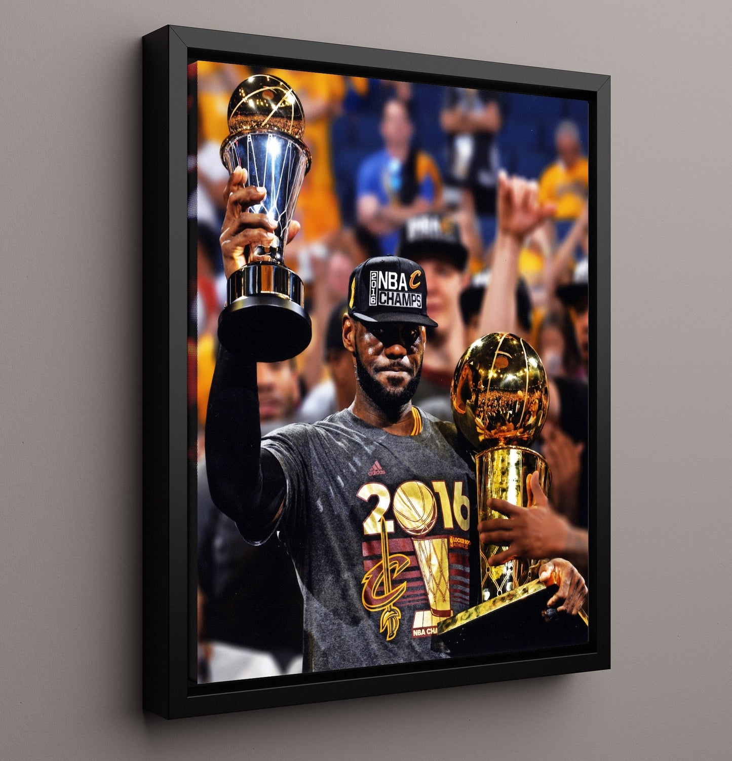 LeBron 2016 SI Cover Cleveland Basketball Championship Glory Basketball Wall Art 16x20 Framed Canvas basketball wall art print