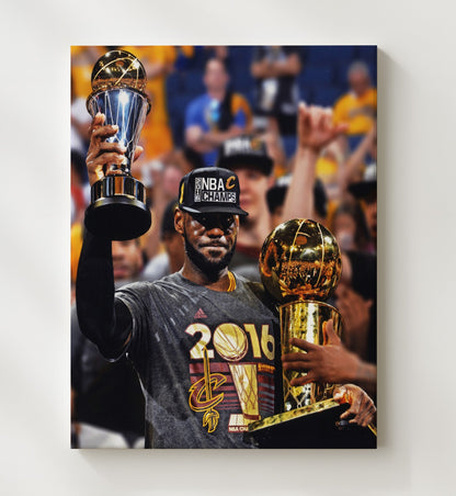 LeBron 2016 SI Cover Cleveland Basketball Championship Glory Basketball Wall Art 20x24 Canvas basketball wall art print