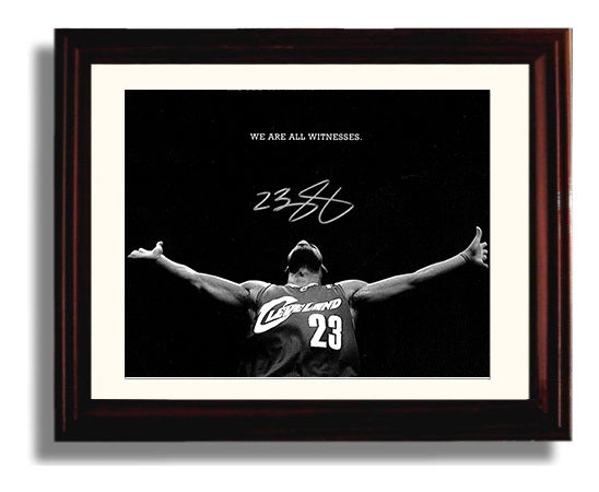 LeBron Cavaliers We Are All Witnesses Moment Basketball Wall Art 8x10 Beveled Frame basketball wall art print
