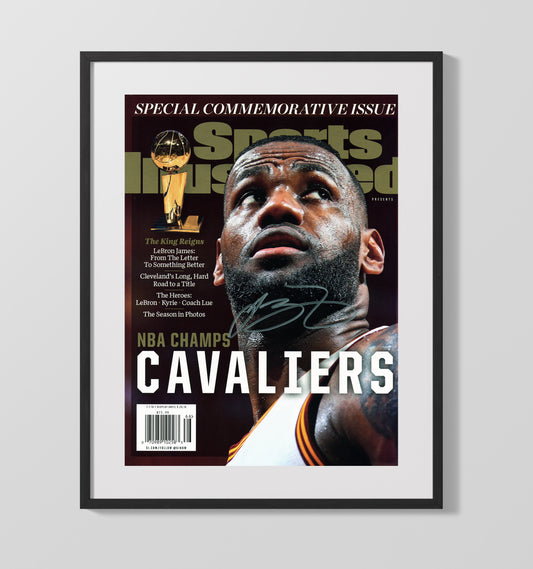 LeBron Cleveland Basketball Champion Spotlight basketball print - 16x20 Gallery Frame wall art