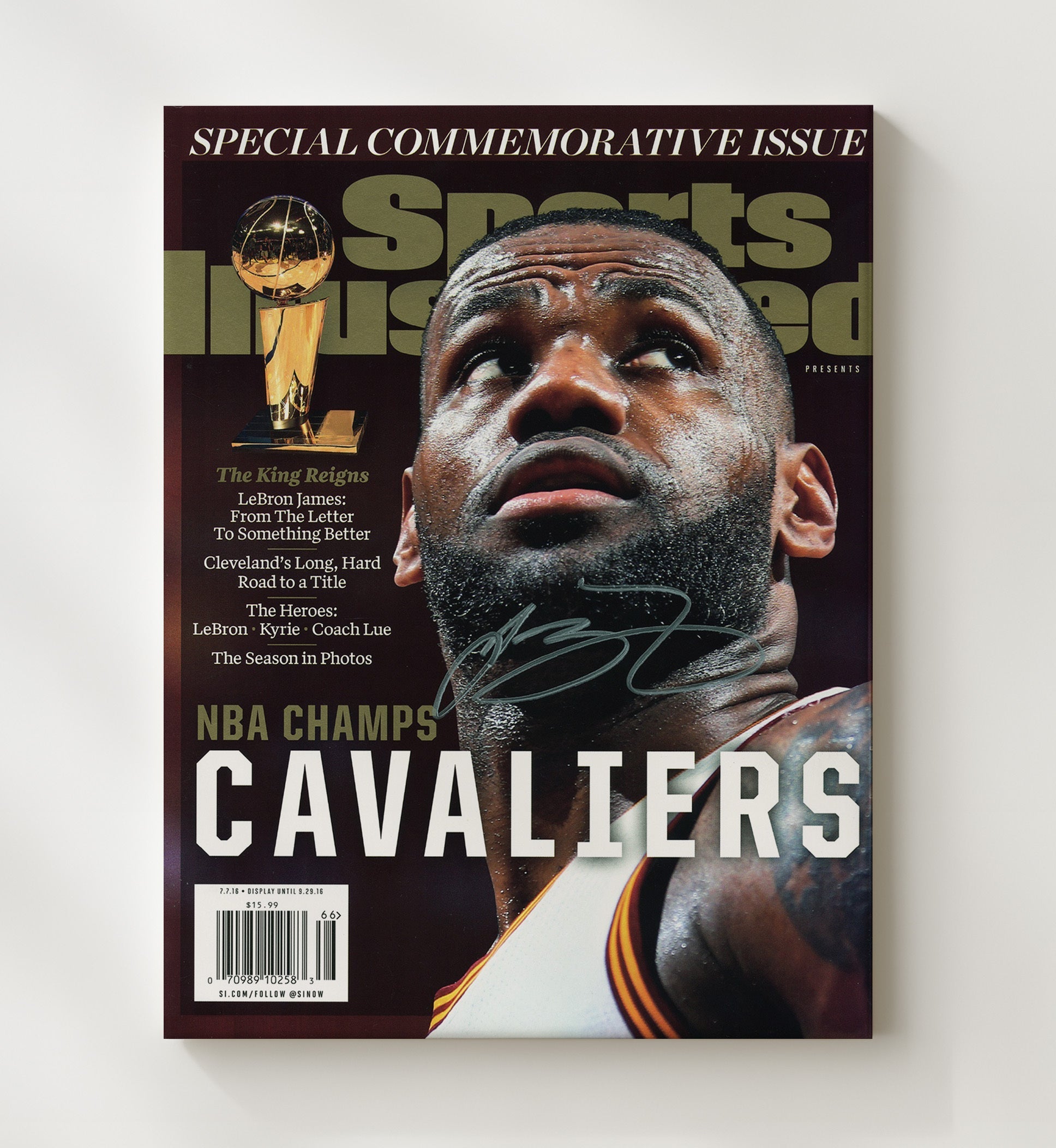 LeBron Cleveland Basketball Champion Spotlight Basketball Wall Art 20x24 Canvas basketball wall art print
