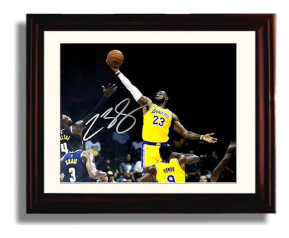 LeBron Lakers Opening Tip Elevation Basketball Wall Art 8x10 Beveled Frame basketball wall art print