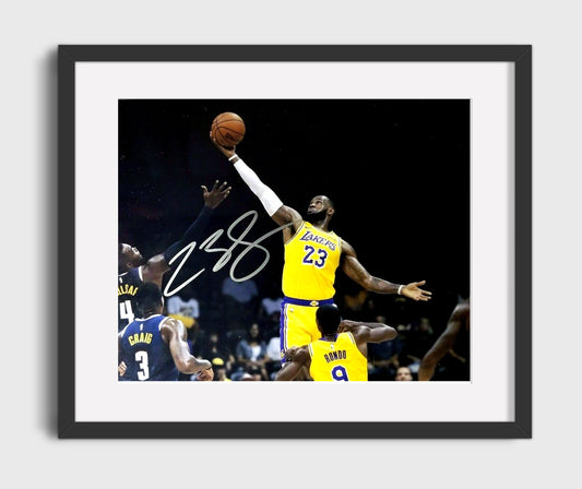 LeBron Lakers Opening Tip Elevation basketball print - 16x20 Gallery Frame wall art