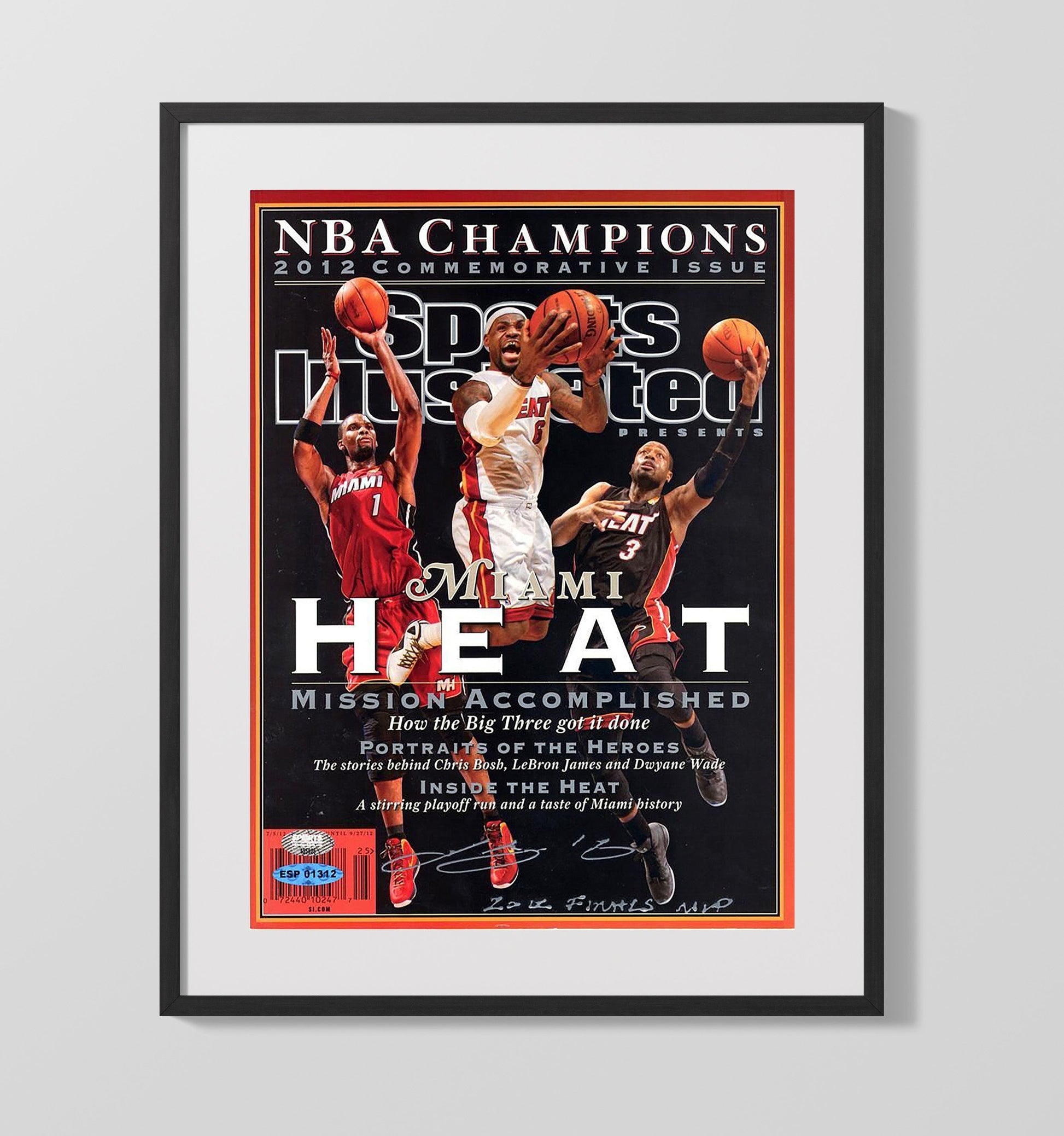 LeBron Miami Championship Commemorative SI Cover 2012 Basketball Wall Art 16x20 Gallery Frame basketball wall art print