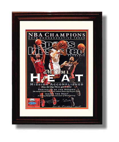 LeBron Miami Championship Commemorative SI Cover 2012 Basketball Wall Art 8x10 Beveled Frame basketball wall art print