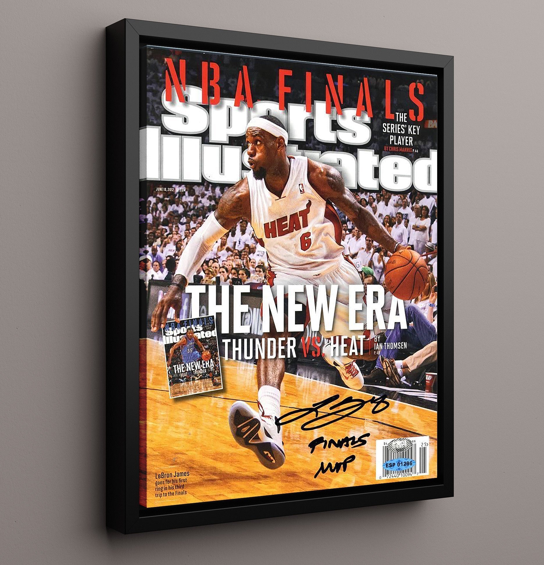 LeBron The New Era NBA Finals SI Cover June 2012 Basketball Wall Art 16x20 Framed Canvas basketball wall art print