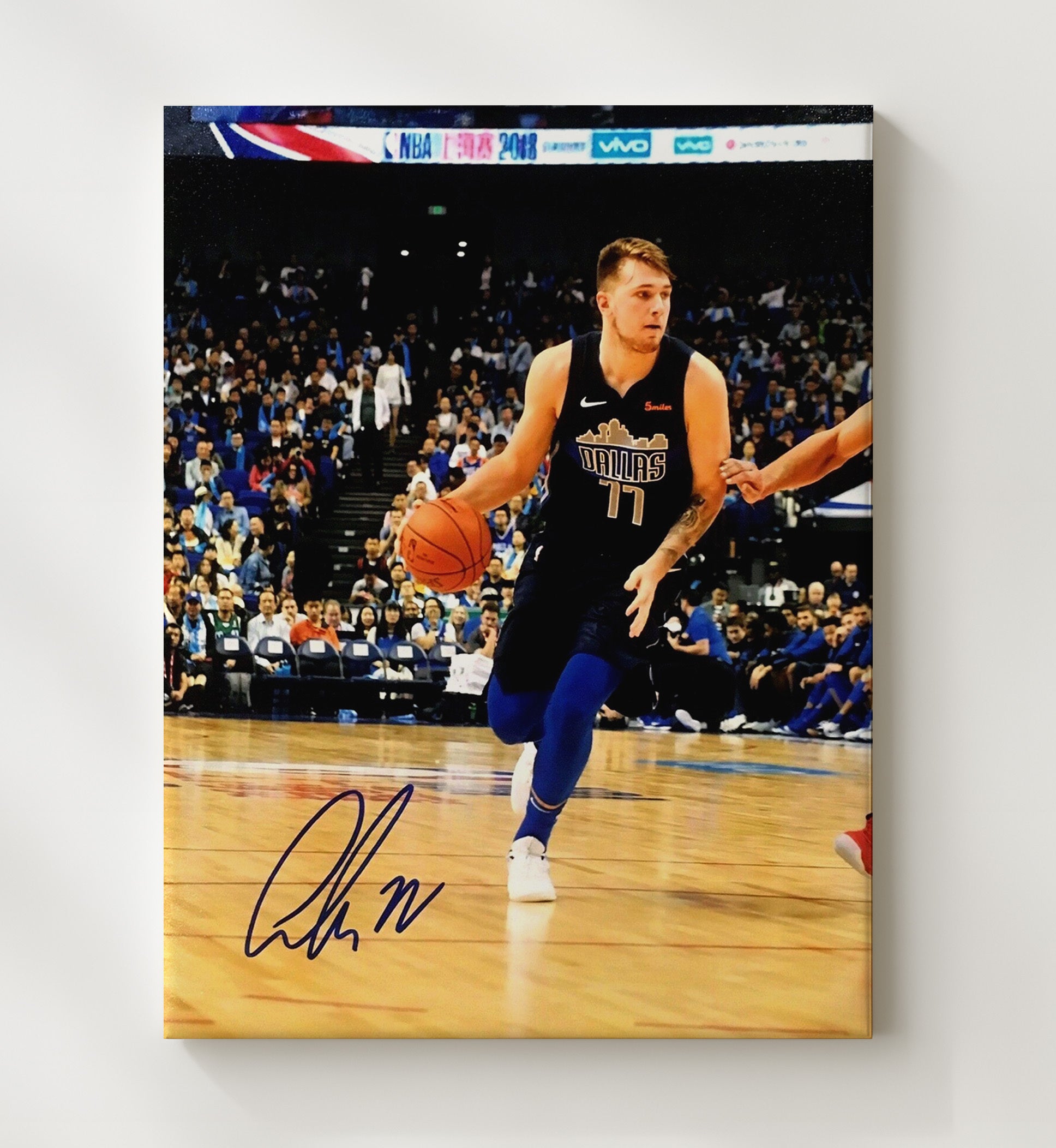 Luka Doncic Dallas Basketball Driving Maverick Spotlight basketball print - 20x24 Canvas wall art