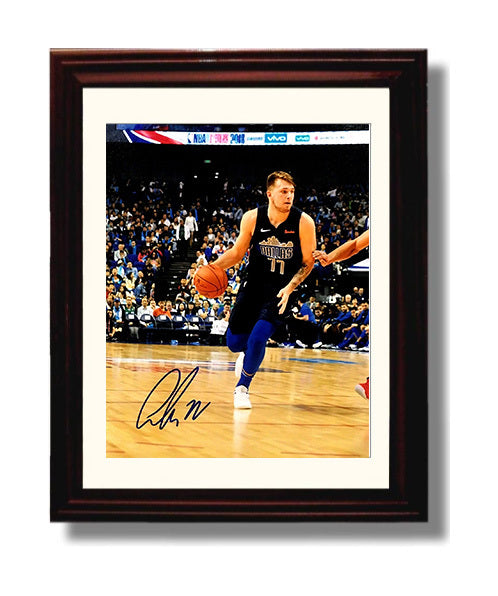 Luka Doncic Dallas Driving Maverick Spotlight Basketball Wall Art 8x10 Beveled Frame basketball wall art print