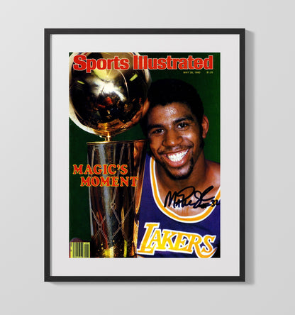 Magic Johnson 1980 SI Cover Los Angeles Basketball Finals Moment Basketball Wall Art 16x20 Gallery Frame basketball wall art print