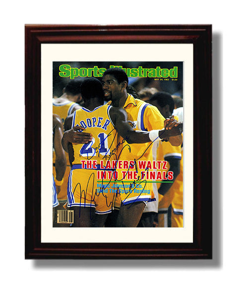Magic Johnson 1982 SI Cover Los Angeles Basketball Finals Waltz Basketball Wall Art 8x10 Beveled Frame basketball wall art print