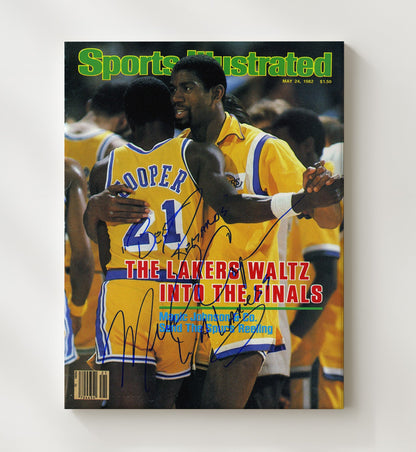 Magic Johnson 1982 SI Cover Los Angeles Basketball Finals Waltz Basketball Wall Art 20x24 Canvas basketball wall art print