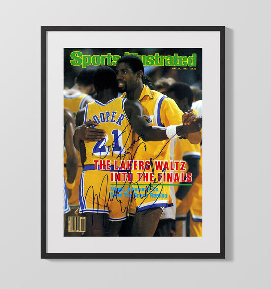 Magic Johnson 1982 SI Cover Los Angeles Basketball Finals Waltz basketball print - 16x20 Gallery Frame wall art