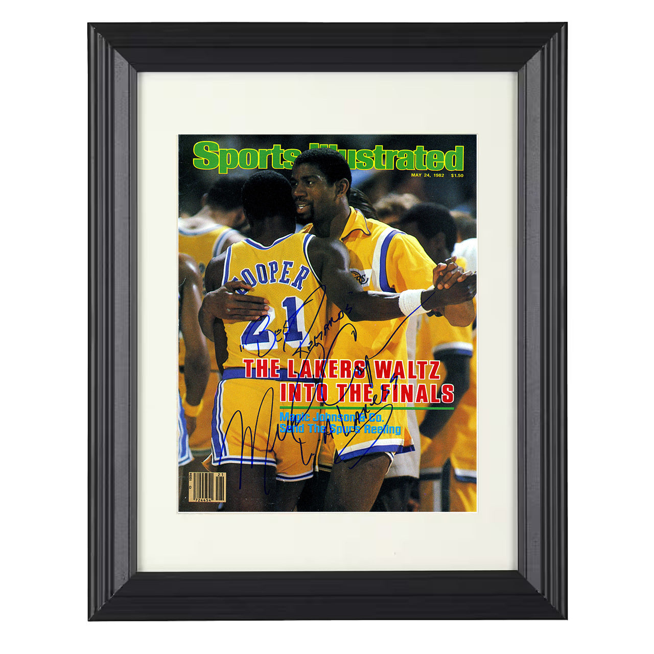 Magic Johnson - Los Angeles Basketball Finals 1982 SI 8x10 framed basketball wall art