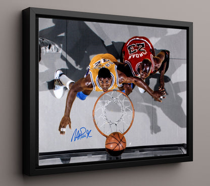 Magic Johnson Showtime Rebound Hustle Basketball Wall Art 16x20 Framed Canvas basketball wall art print